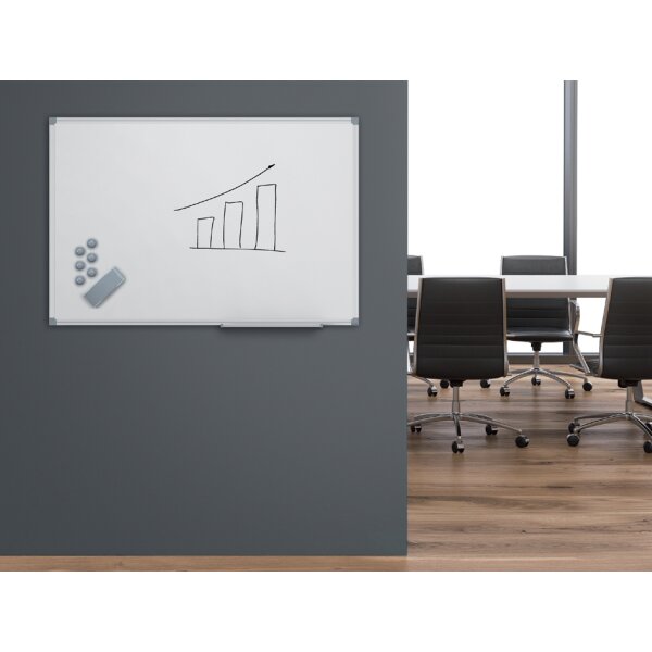 MAUL Tableau blanc MAULstandard, (L)1.800 x (H)900 mm, gris