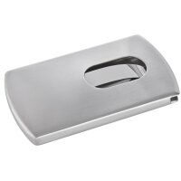 sigel Visitenkarten-Etui "Snap", Lederoptik, silber schwarz