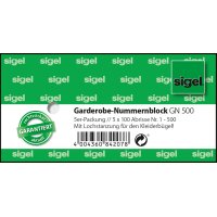 sigel Nummernblock "Garderobe", 1-500, (B)105 x...