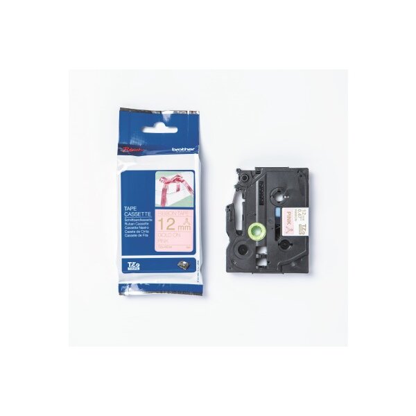 PTOUCH Textilbandkassette gold/pink TZe-RE34 PT-DV600VP 12 mm