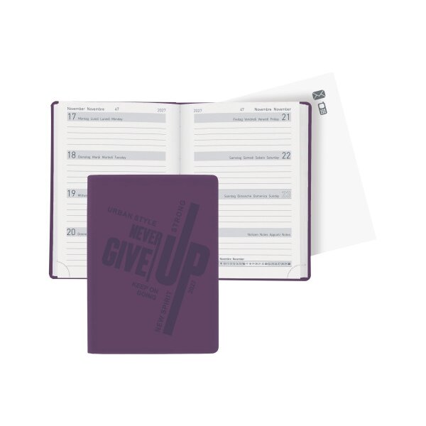 BIELLA Agenda Memento 2027 825715420027U 1S/2P violet ML 10.1x14.2cm