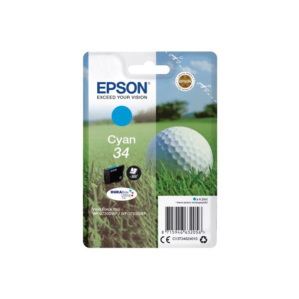 EPSON Tintenpatrone cyan T346240 WF-3720/3725DWF 300 Seiten