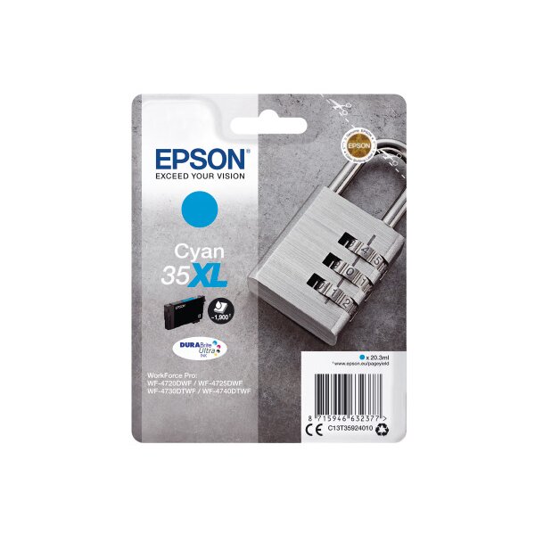 EPSON Tintenpatrone XL cyan T359240 WF-4720/4725DWF 1900 Seiten