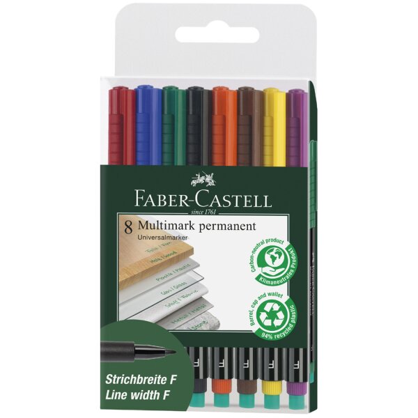 FABER-CASTELL Permanent-Marker MULTIMARK F, 8er Etui