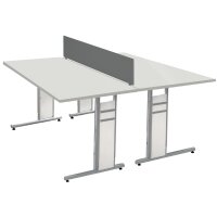 kerkmann Bureau Form 4, (L)1.200 mm, gris clair