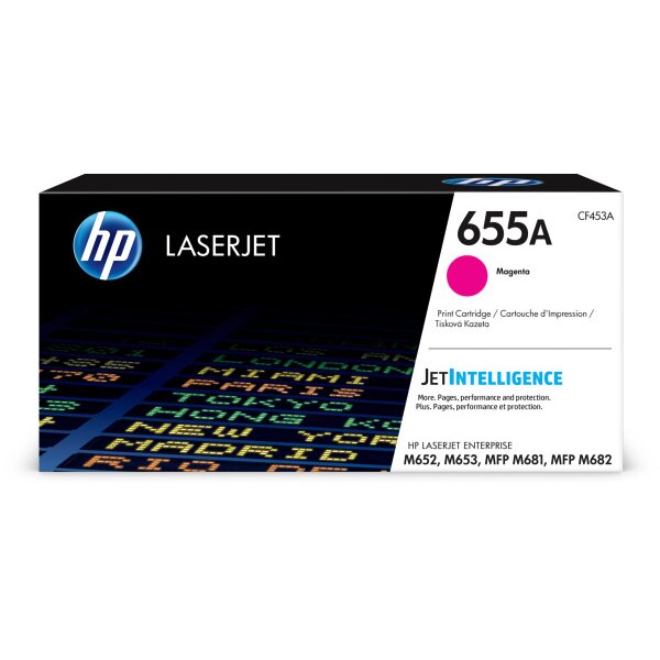 HP Cartouche Toner 655A magenta CF453A CLJ Enterprise M652 10500 p.