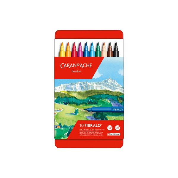 CARAN DACHE Feutres Fibralo M 185.310 10-couleurs ass.
