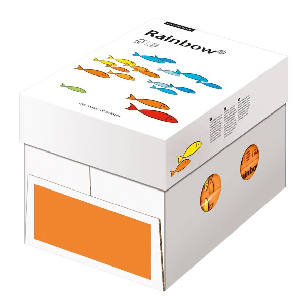RAINBOW Papier couleur orange intense A4 80g - 1 Palette (100000 Feuilles)