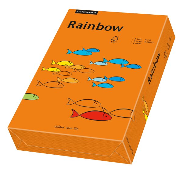 RAINBOW Papier couleur orange intense A4 80g - 1 Palette (100000 Feuilles)