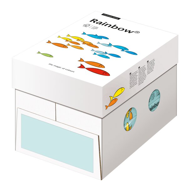 RAINBOW Papier couleur bleu clair A3 80g - 1 Palette (50000 Feuilles)
