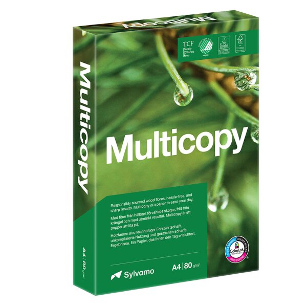 MULTICOPY Premiumpapier hochweiss A4 80g - 1 Karton (2500 Blatt)
