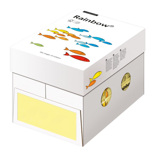 RAINBOW Farbpapier hellgelb A4 160g - 1 Karton (1250 Blatt)