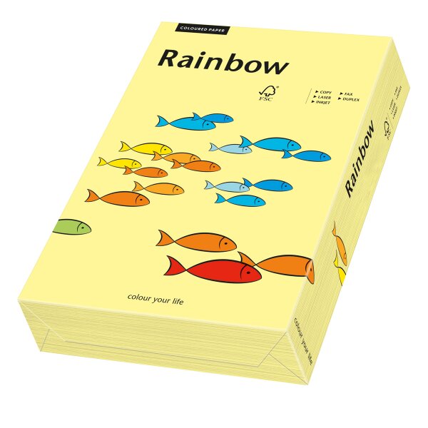 RAINBOW Farbpapier hellgelb A4 160g - 1 Karton (1250 Blatt)