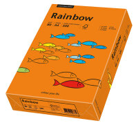 RAINBOW Papier couleur orange intense A4 160g - 1 Carton...