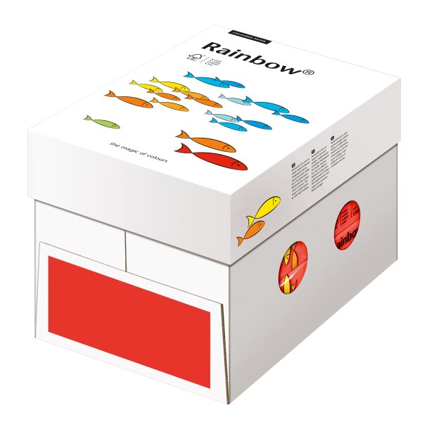 RAINBOW Farbpapier intensivrot A4 160g - 1 Karton (1250 Blatt)