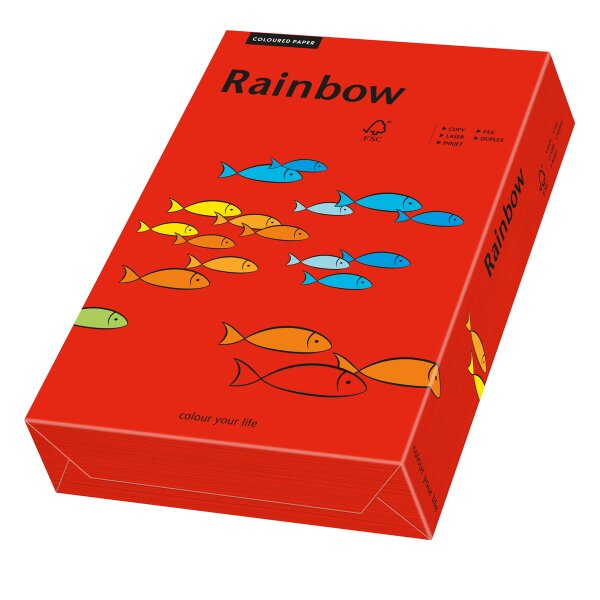 RAINBOW Farbpapier intensivrot A4 160g - 1 Karton (1250 Blatt)