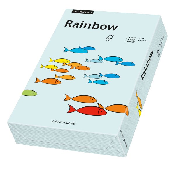 RAINBOW Farbpapier hellblau A4 160g - 1 Karton (1250 Blatt)