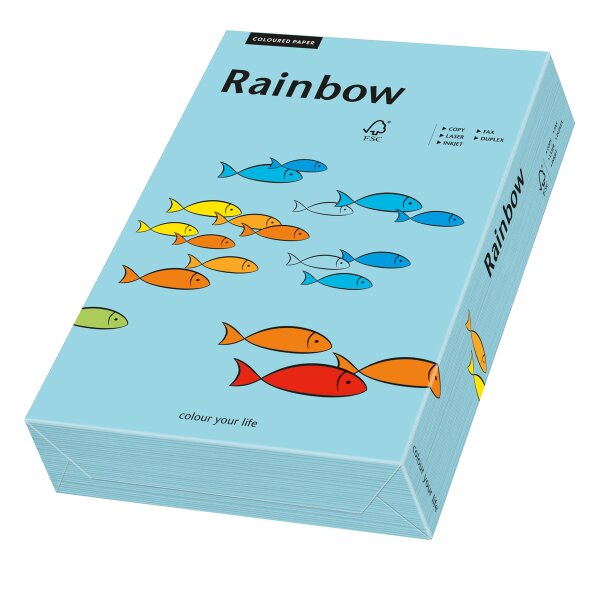 RAINBOW Farbpapier mittelblau A4 160g - 1 Karton (1250 Blatt)