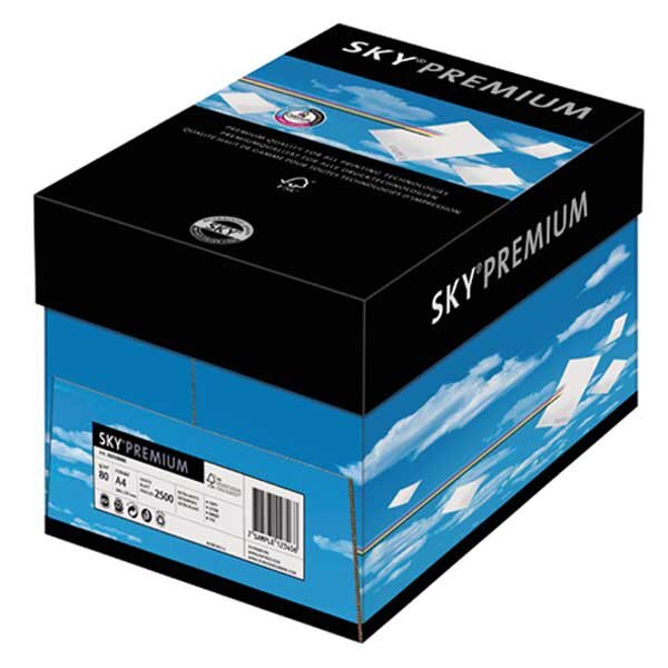 SKY Premium Papier Premium extra blanc A4 80g - 1 Carton (2500 Feuilles)