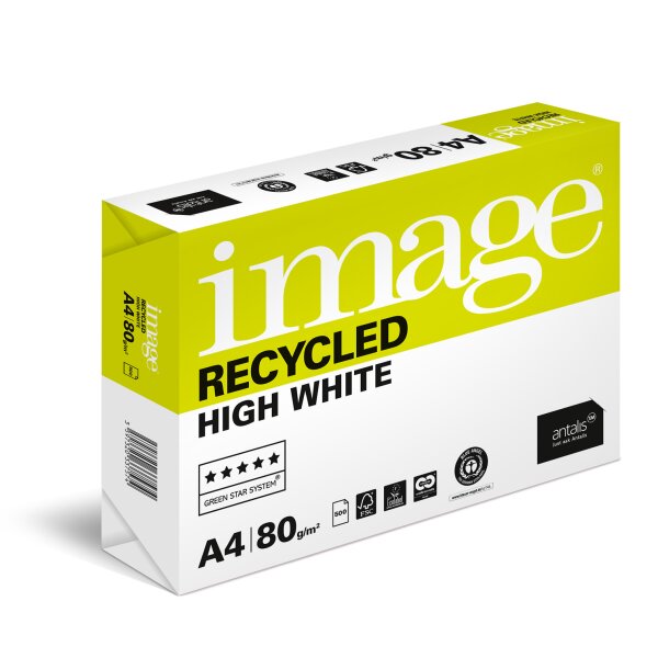 IMAGE Recycled High White Recyclingpapier A4 80g - 1 Karton (2500 Blatt)