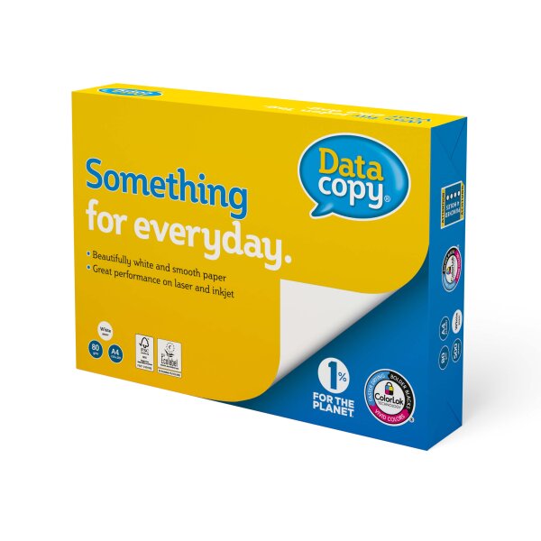 DATA COPY Premiumpapier 4-fach gelocht hochweiss A4 80g - 1 Karton (2500 Blatt)