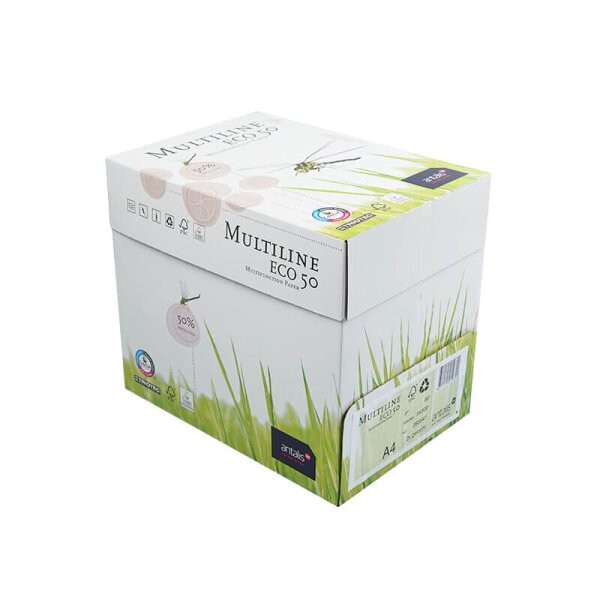 MULTILINE Eco 50 Umweltpapier A4 80g - 1 Karton (2500 Blatt)