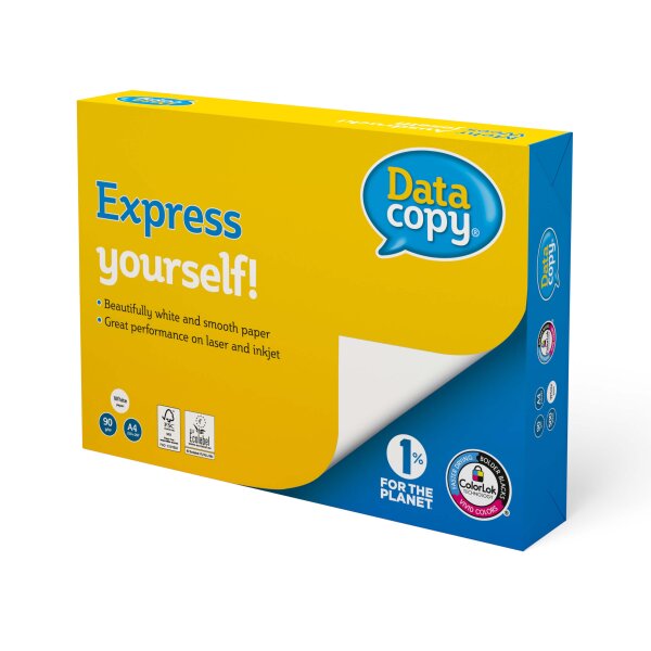 DATA COPY Premiumpapier hochweiss A4 90g - 1 Karton (2500 Blatt)