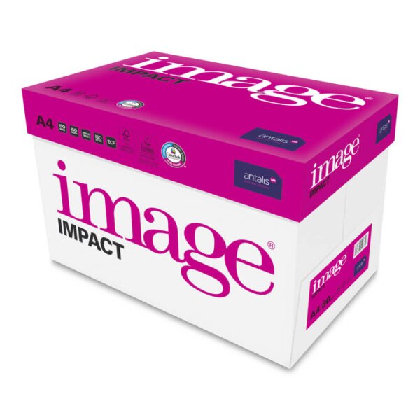IMAGE Impact Premiumpapier 4-fach gelocht hochweiss A4 80g - 1 Karton (2500 Blatt)