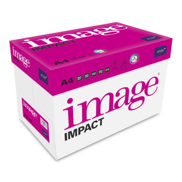 IMAGE Impact Premiumpapier 4-fach gelocht hochweiss A4 80g - 1 Karton (2500 Blatt)
