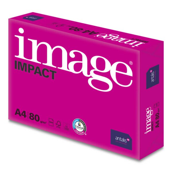 IMAGE Impact Premiumpapier 4-fach gelocht hochweiss A4 80g - 1 Karton (2500 Blatt)
