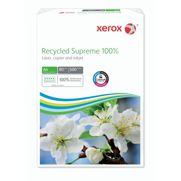 XEROX Recycled Supreme 100% Recyclingpapier A4 80g - 1 Karton (2500 Blatt)