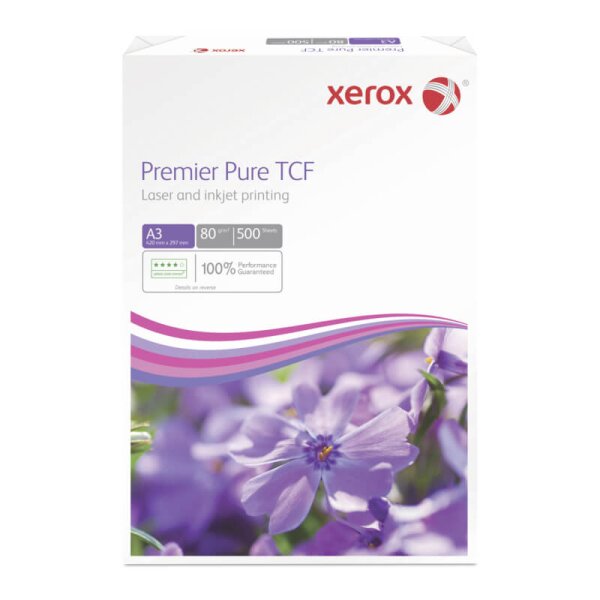 XEROX Premier Pure TCF Businesspapier weiss A3 80g - 1 Karton (2500 Blatt)