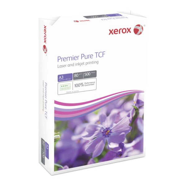 XEROX Premier Pure TCF Businesspapier weiss A3 80g - 1 Karton (2500 Blatt)