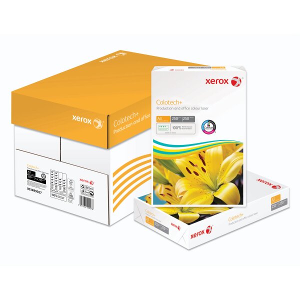 XEROX Colotech+ Farblaserpapier weiss A3 250g - 1 Karton (1000 Blatt)