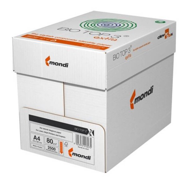 BIO TOP 3 Umweltpapier naturweiss A4 80g - 1 Palette (100000 Blatt)