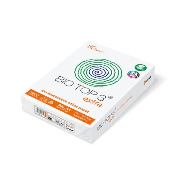 BIO TOP 3 Umweltpapier naturweiss A4 80g - 1 Palette (100000 Blatt)