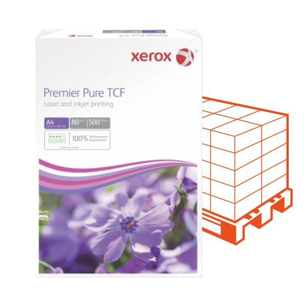 XEROX Premier Pure TCF Businesspapier weiss A4 80g - 1 Palette (100000 Blatt)