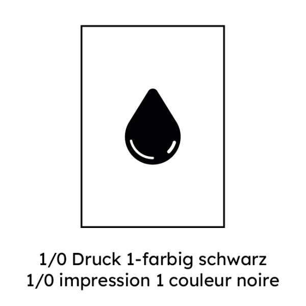 1/0 Druck 1-farbig schwarz