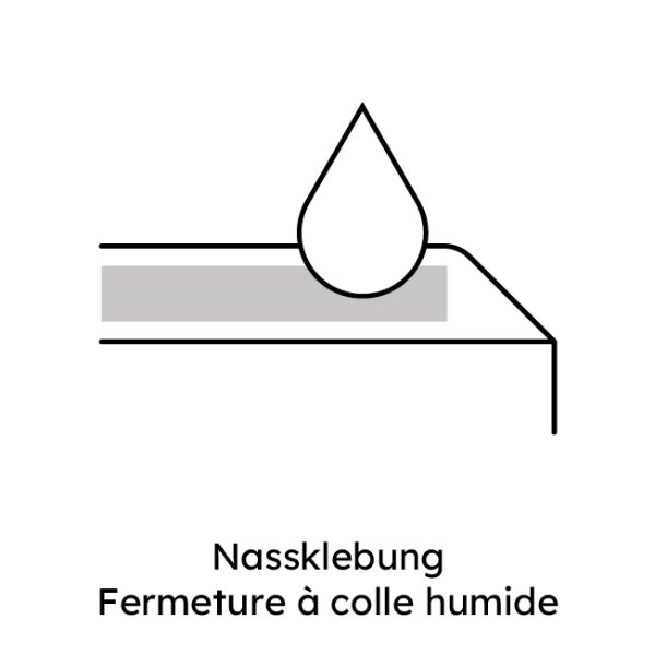 Nassklebung (gummiert)